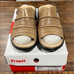 Propet Women's Gertie Beige Perforated Sandals